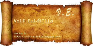 Volf Eulália névjegykártya